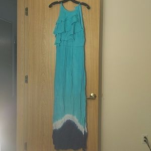 AGB ruffle front maxi dress